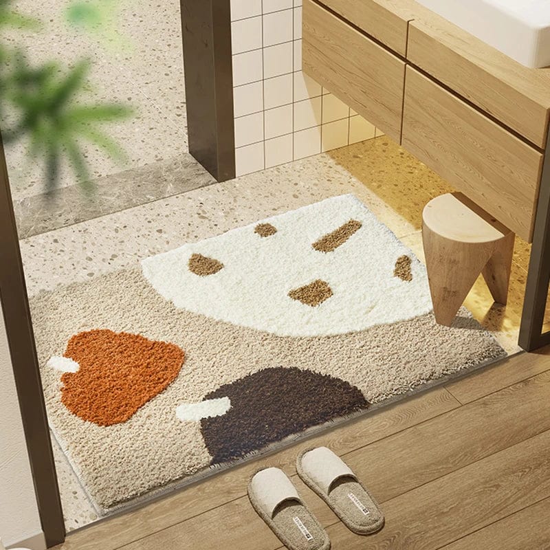 Thick Brown Beige Bath Mat