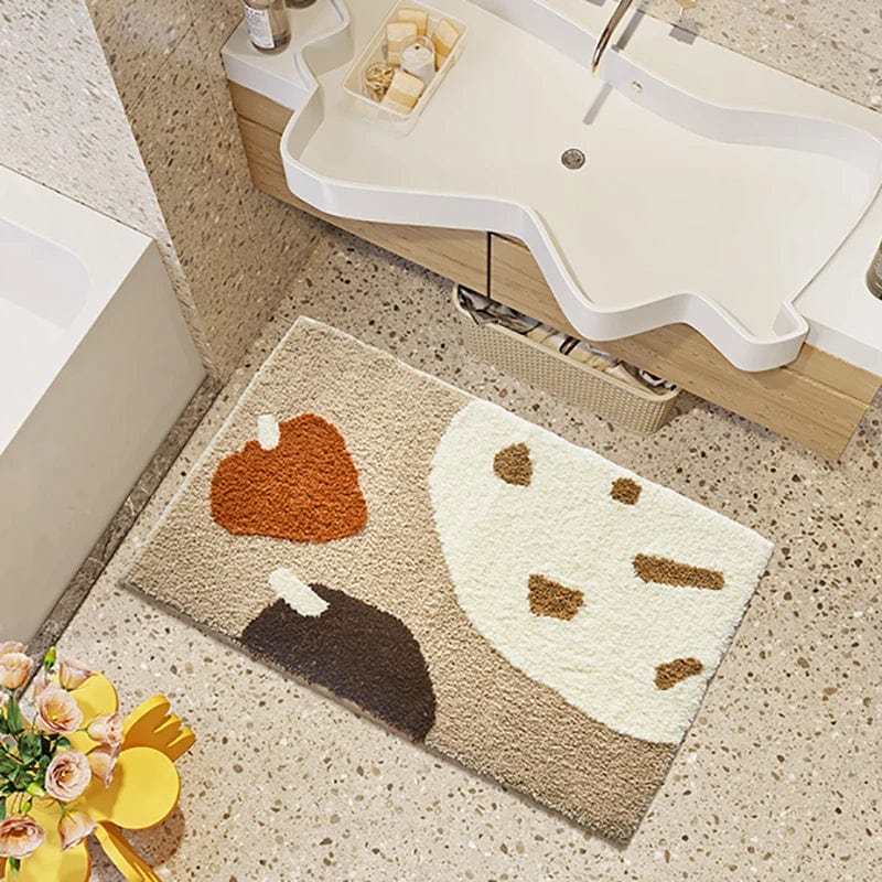 Thick Brown Beige Bath Mat