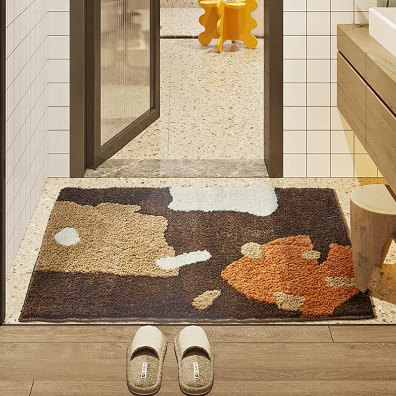 Thick Brown Beige Bath Mat