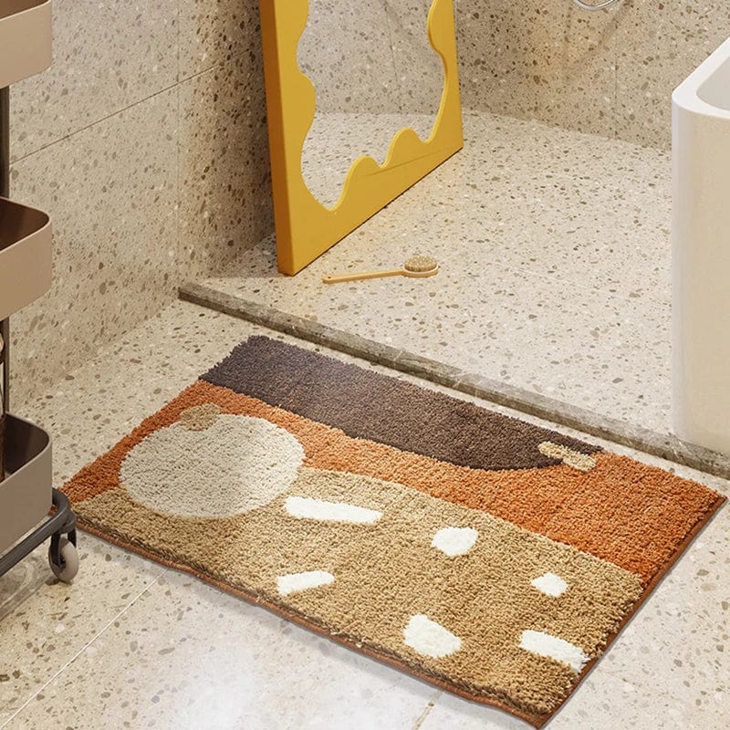 Thick Brown Beige Bath Mat