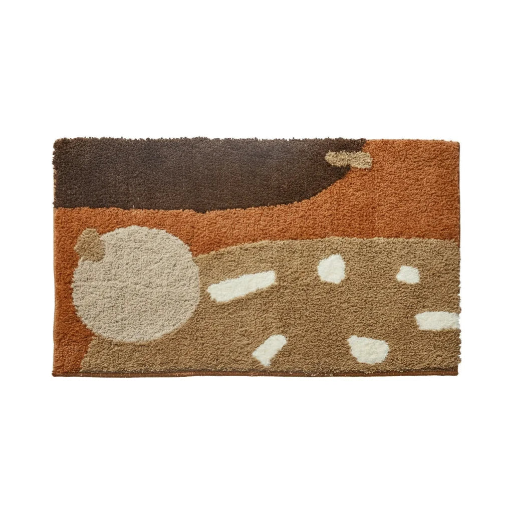 Thick Brown Beige Bath Mat