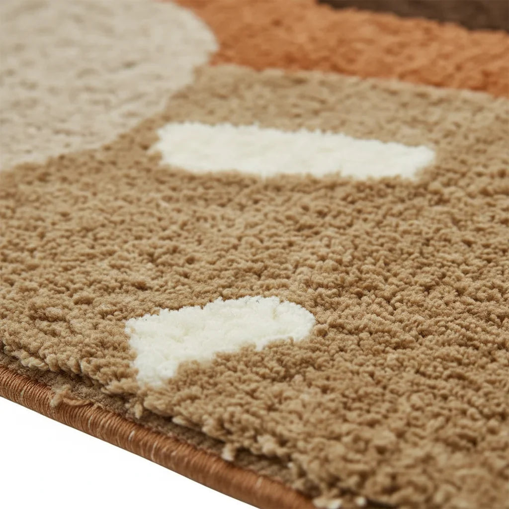 Thick Brown Beige Bath Mat
