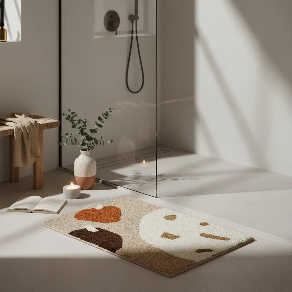 Thick Brown Beige Bath Mat