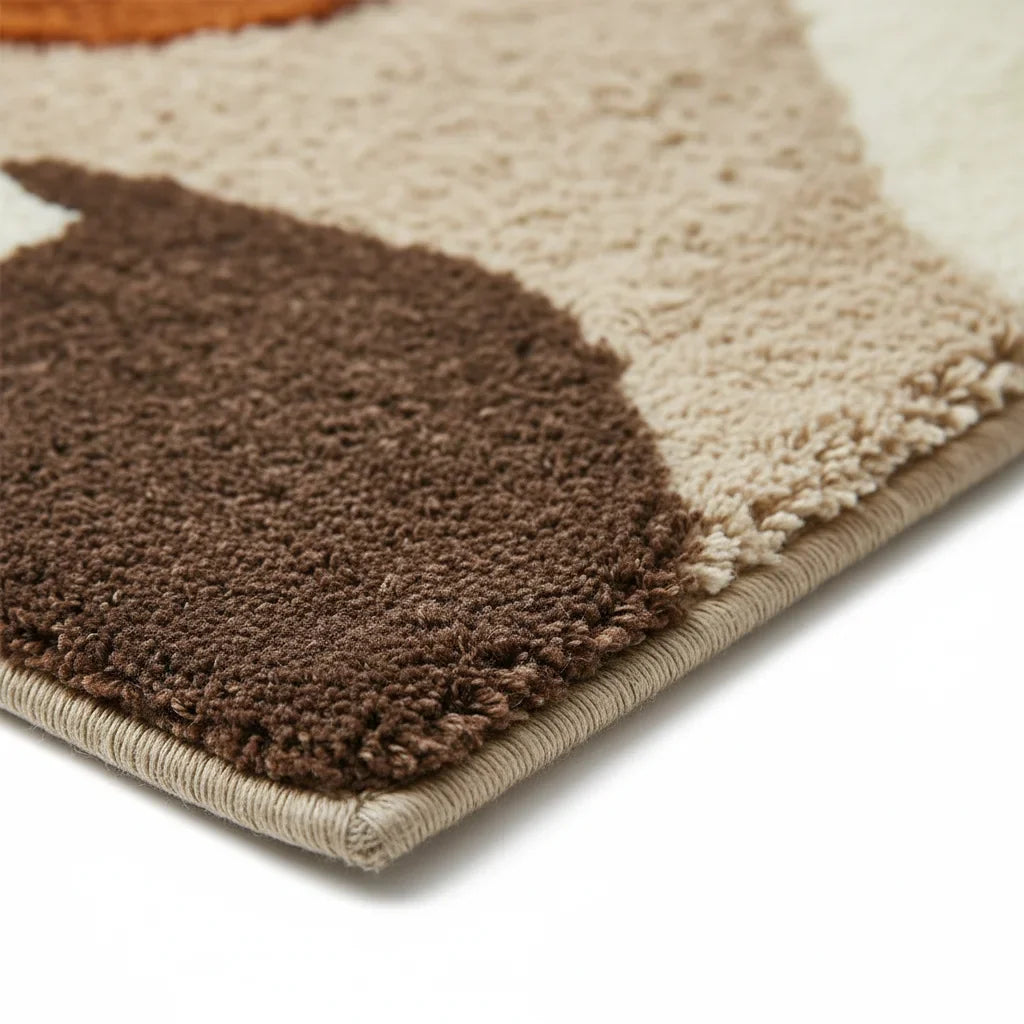Thick Brown Beige Bath Mat