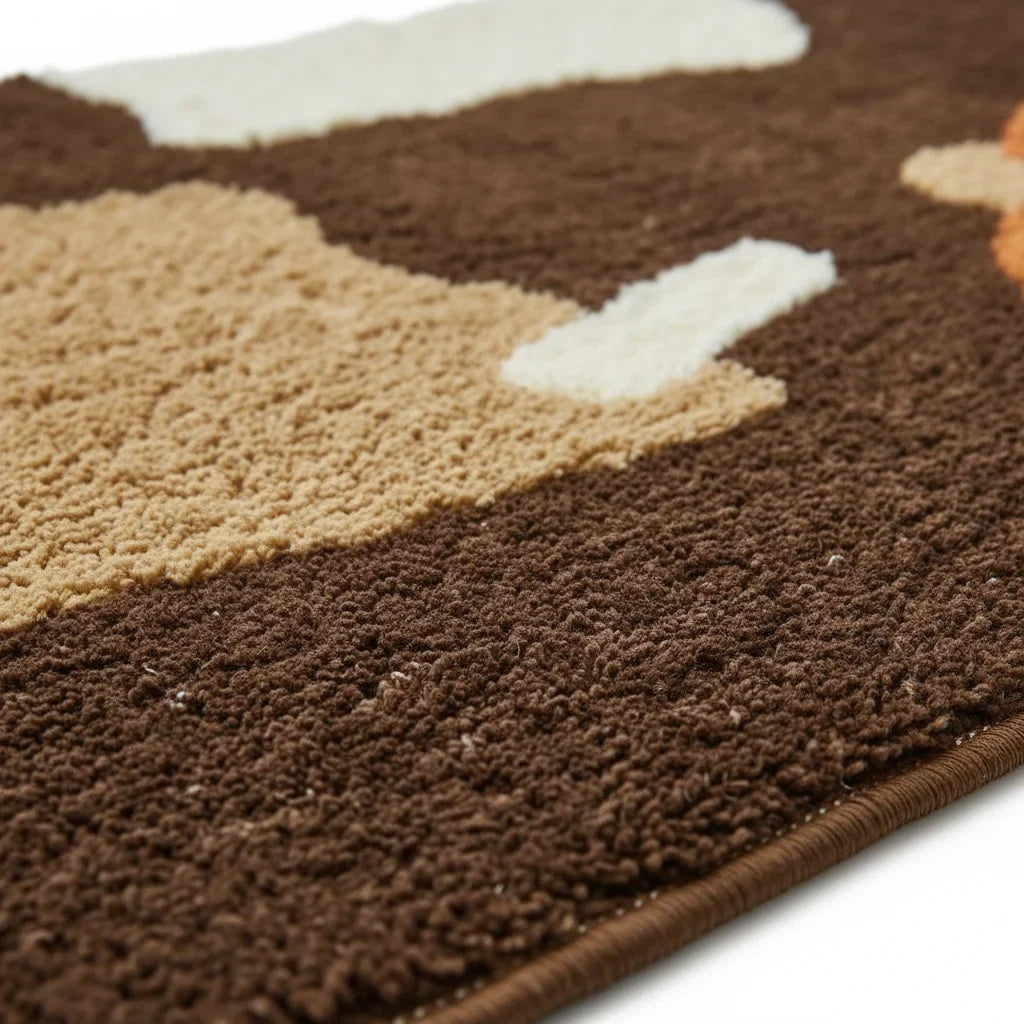 Thick Brown Beige Bath Mat