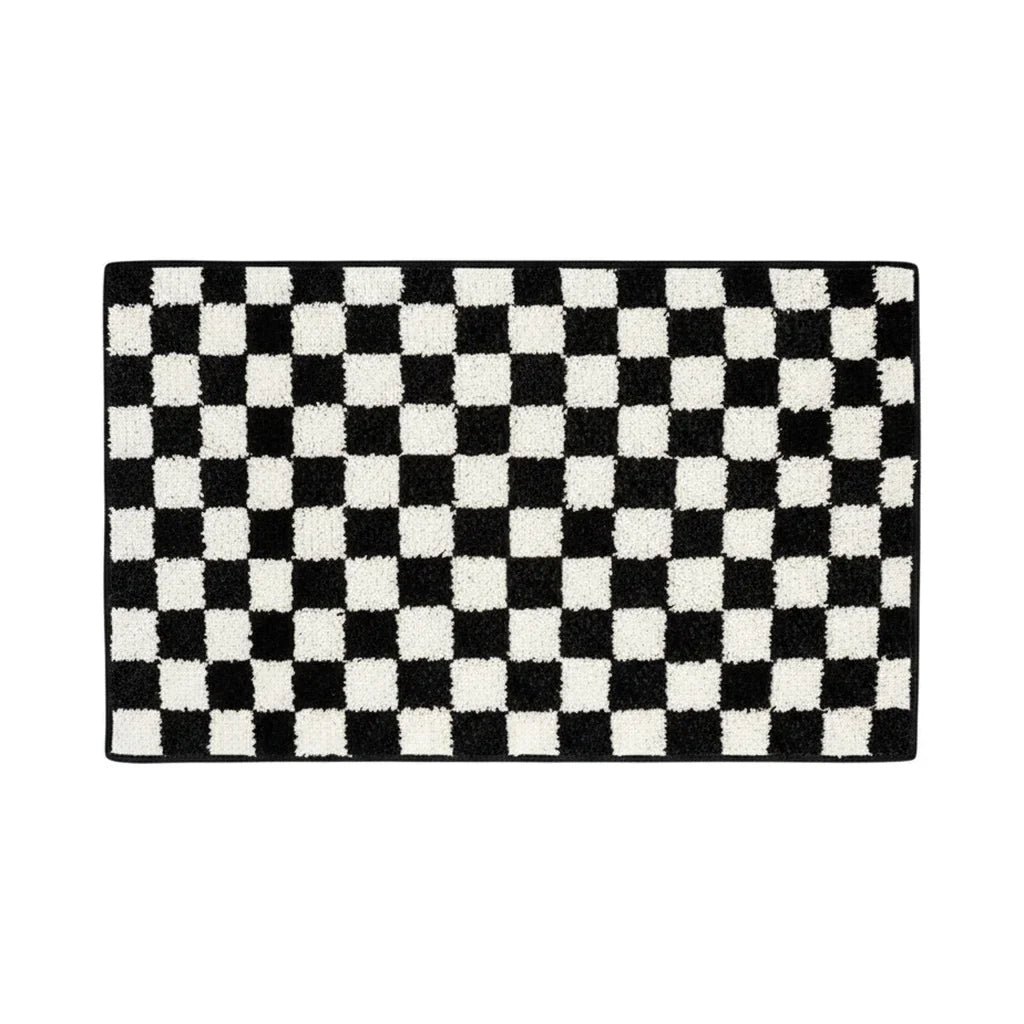 Geometric Black White Bath Mat