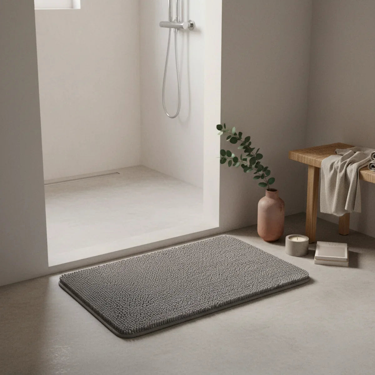 Gray Caterpillar Comfort Bath Mat
