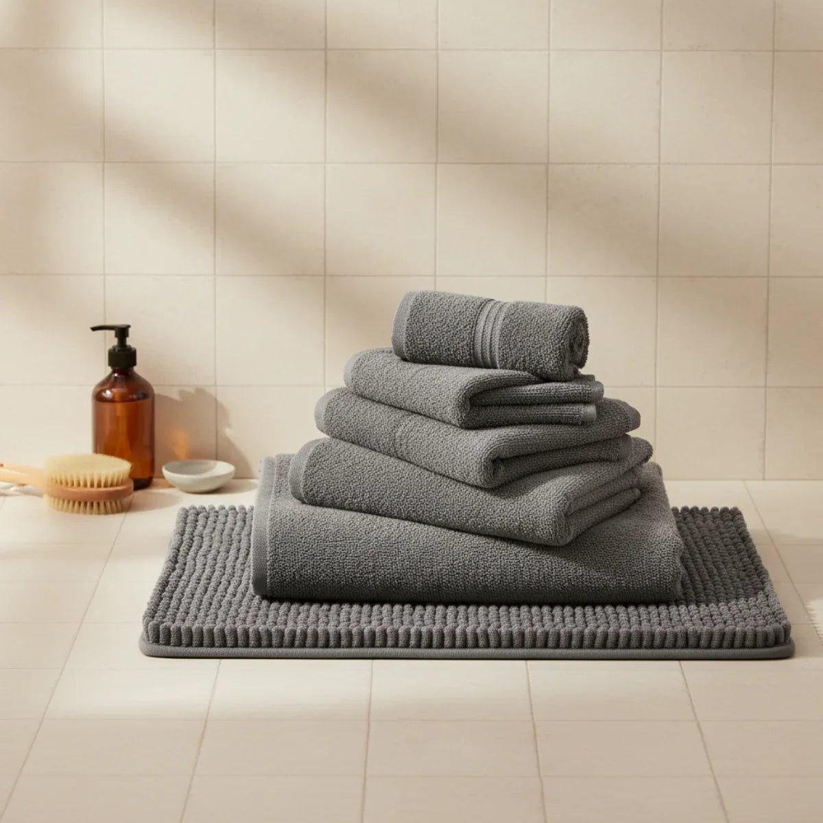 Gray Caterpillar Comfort Bath Mat
