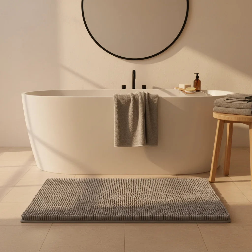 Gray Caterpillar Comfort Bath Mat