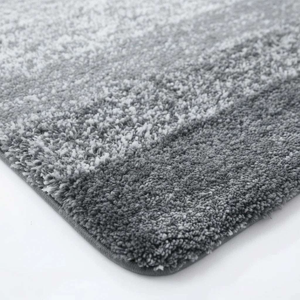 Gray White Bath Mat