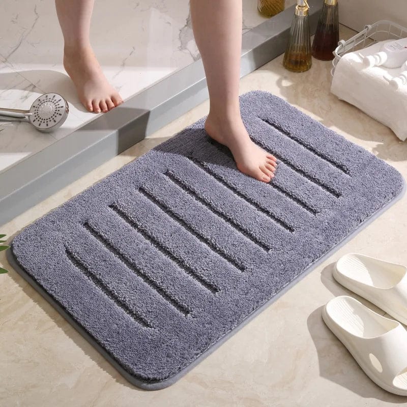 Gray Microfiber Bath Mat