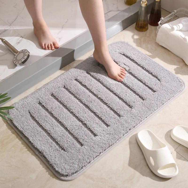 Gray Microfiber Bath Mat