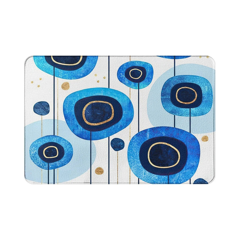 Pattern Blue Bath Mat