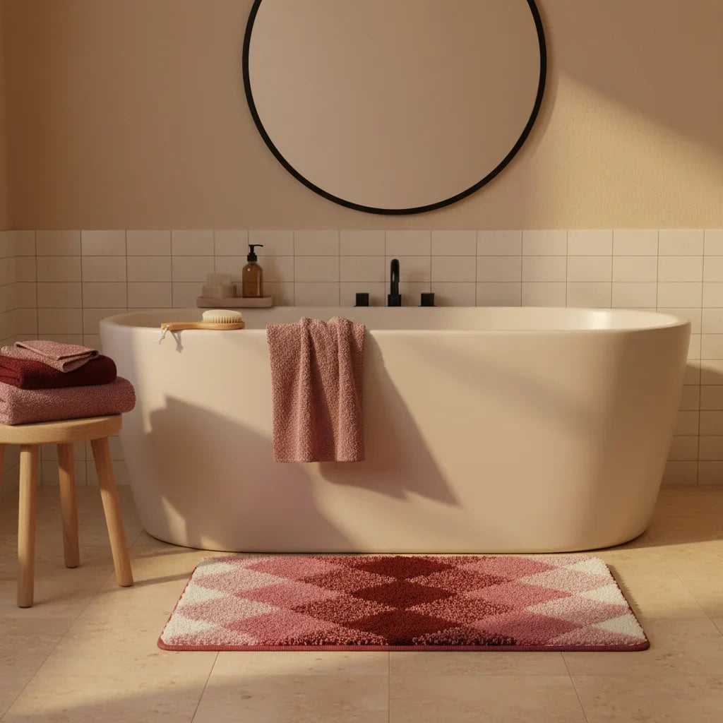 Pattern Checkered Bath Mat