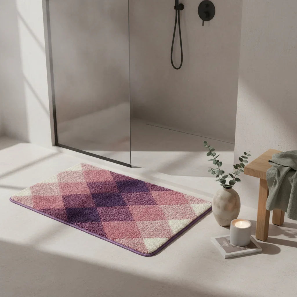 Pattern Checkered Bath Mat