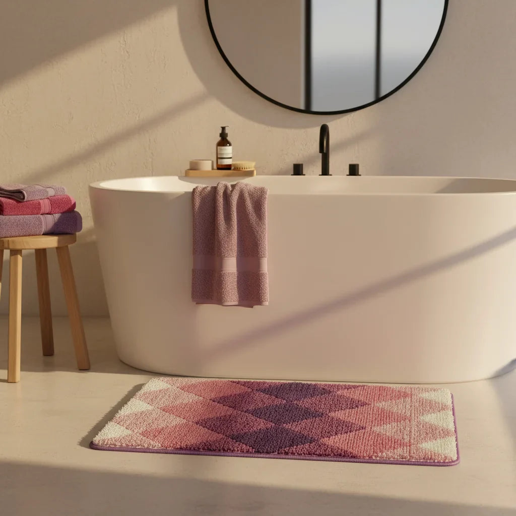 Pattern Checkered Bath Mat