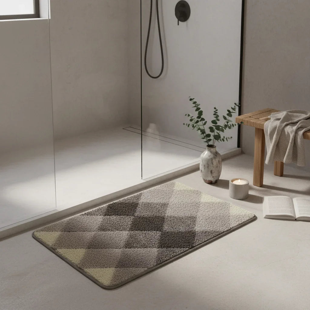Pattern Checkered Bath Mat