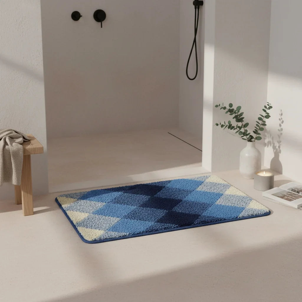 Pattern Checkered Bath Mat