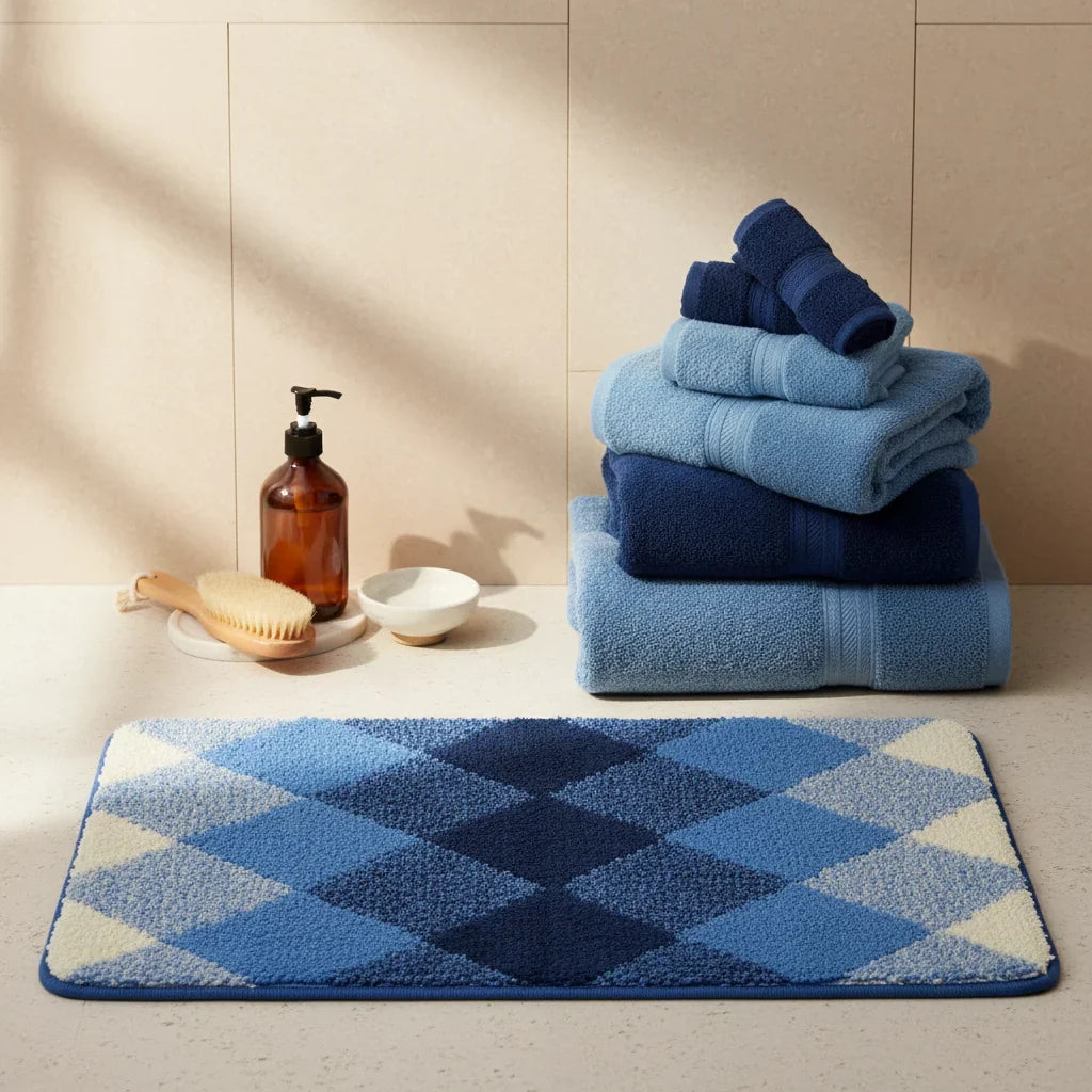 Pattern Checkered Bath Mat