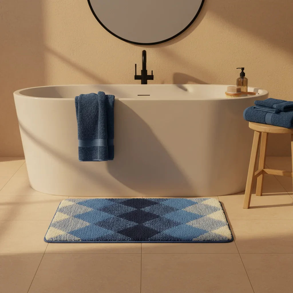 Pattern Checkered Bath Mat