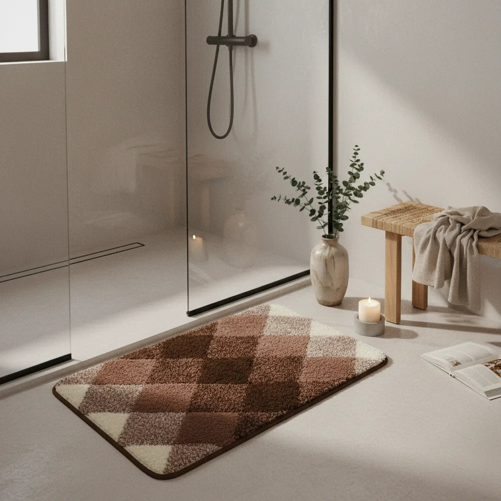 Pattern Checkered Bath Mat