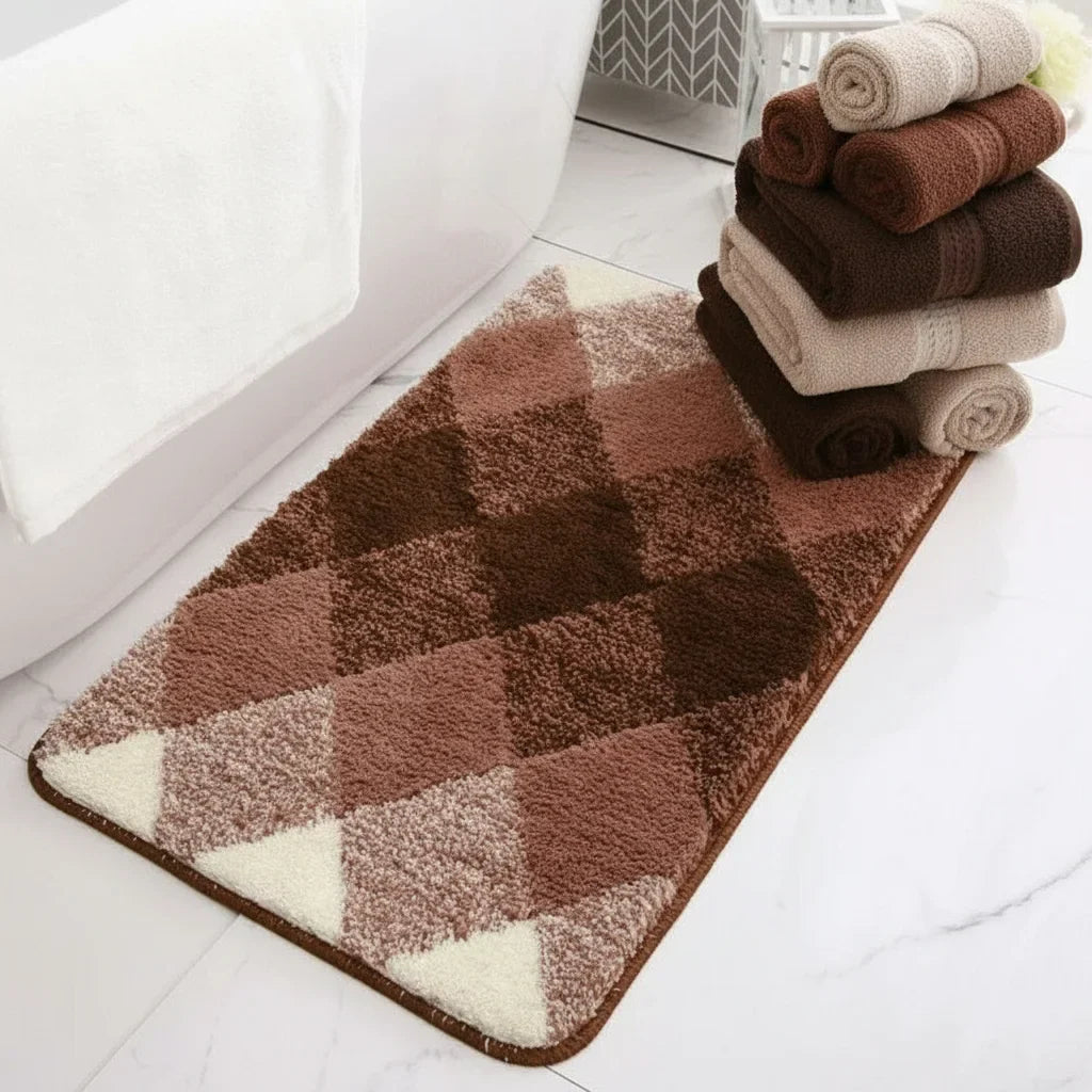 Pattern Checkered Bath Mat
