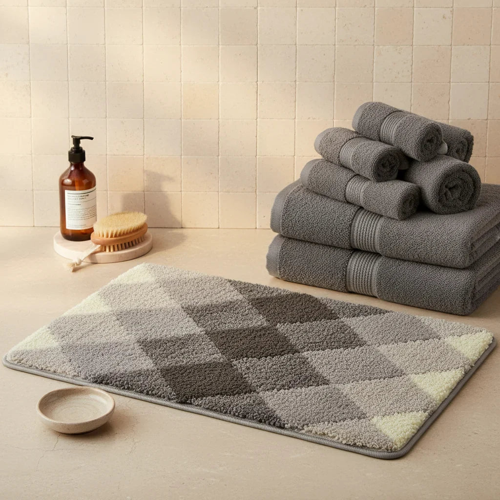 Pattern Checkered Bath Mat
