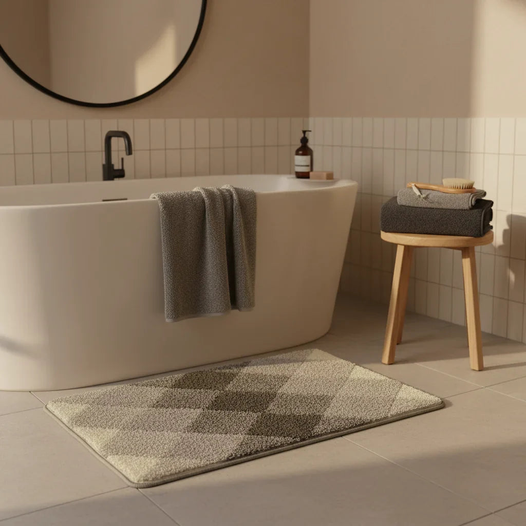 Pattern Checkered Bath Mat