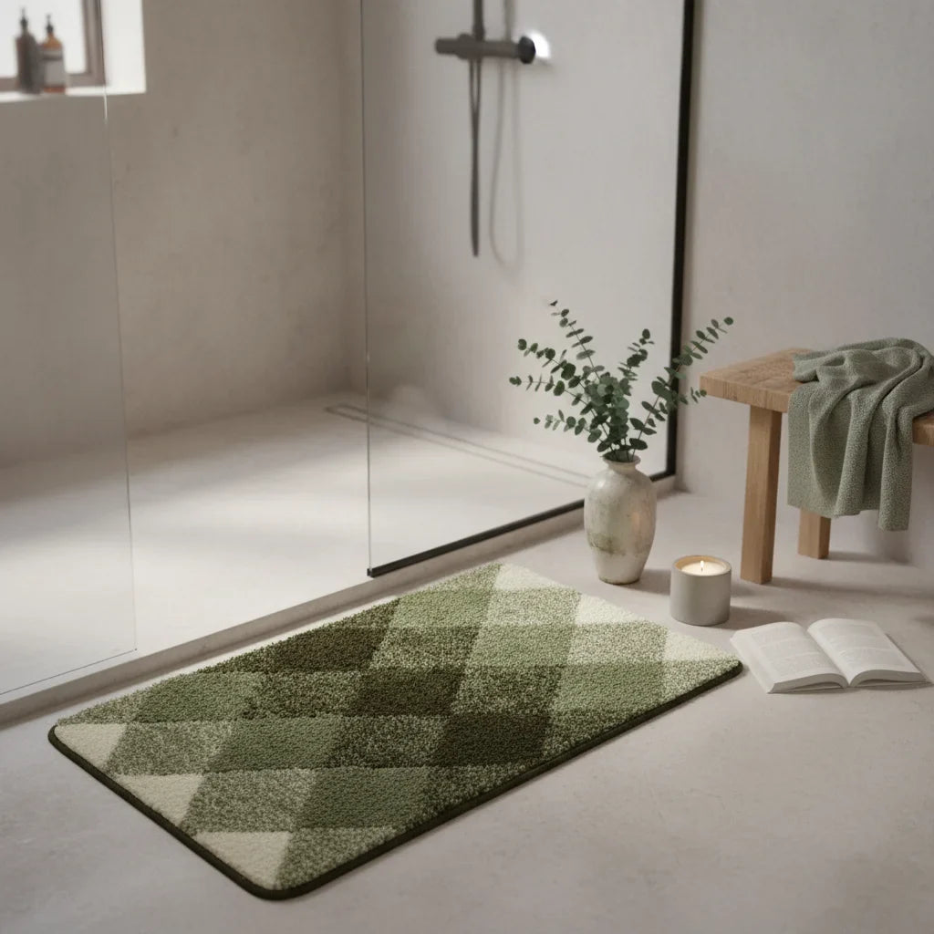 Pattern Checkered Bath Mat