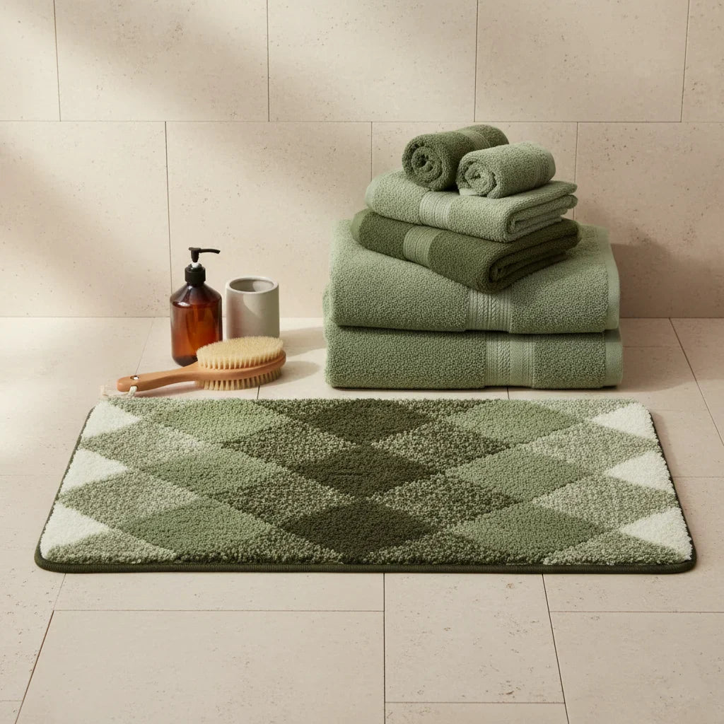 Pattern Checkered Bath Mat