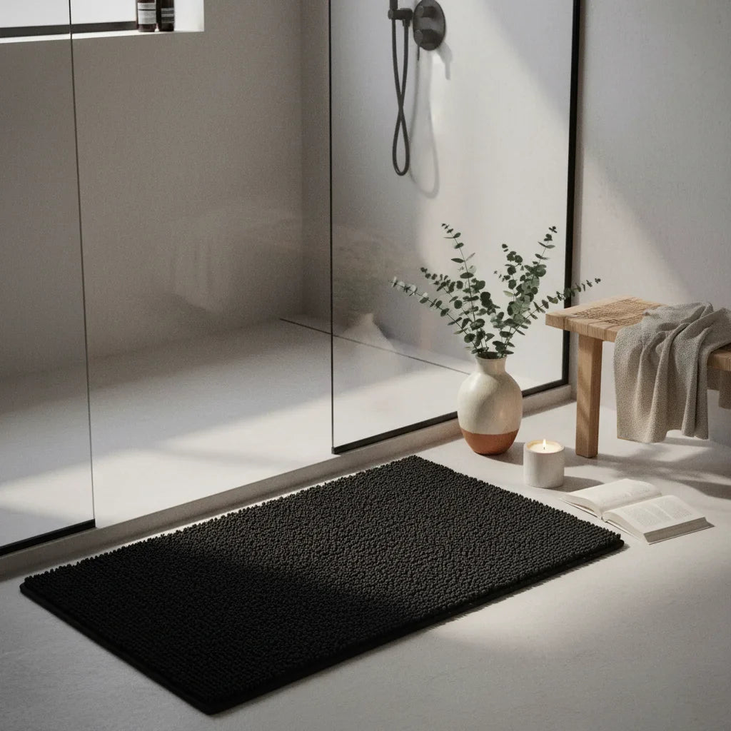 Black 120 Cm Bath Mat