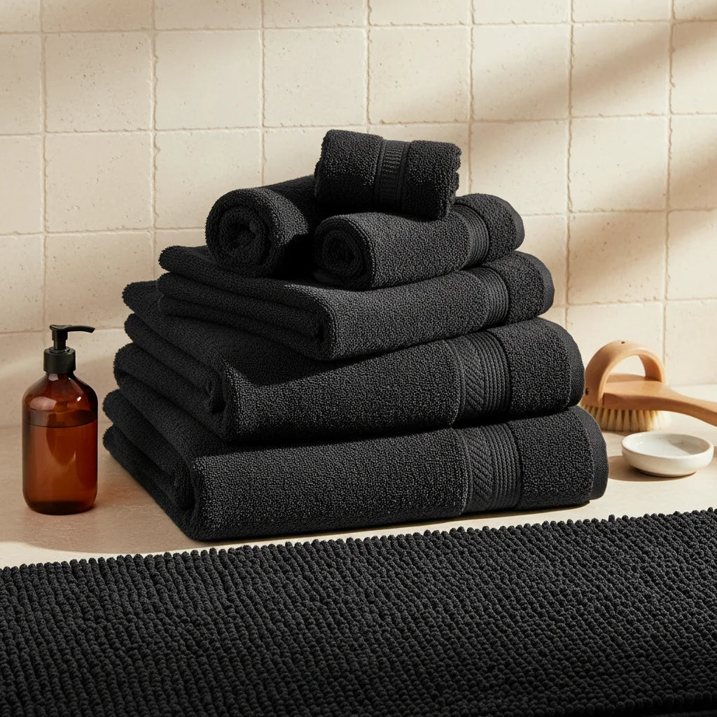 Black 120 Cm Bath Mat