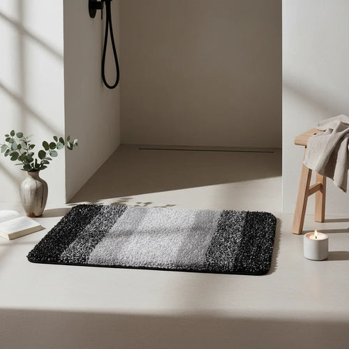 Black White Bath Mat