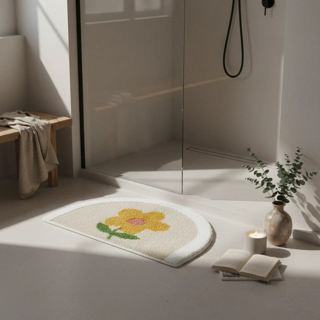 Small Flower Bath Mat