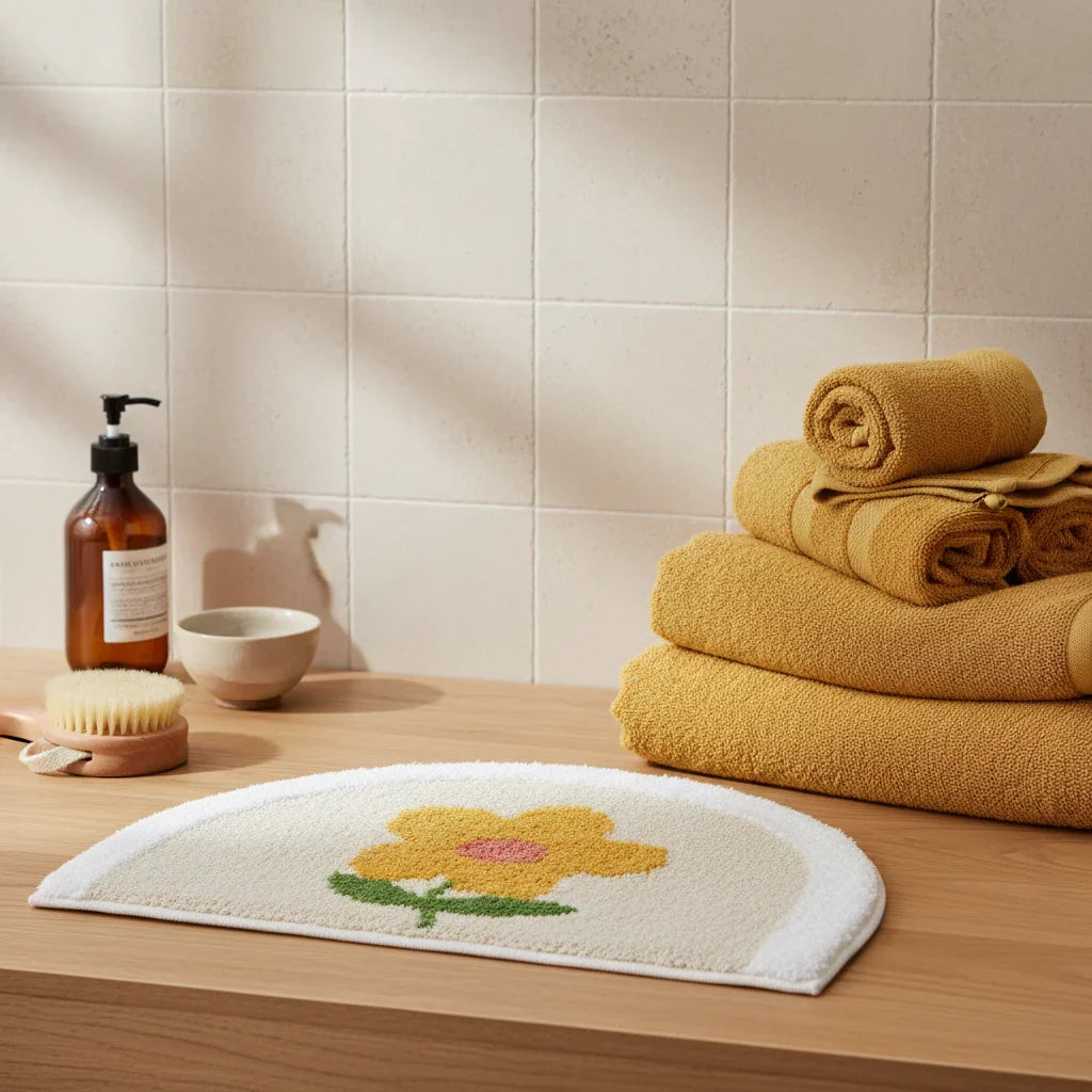 Small Flower Bath Mat