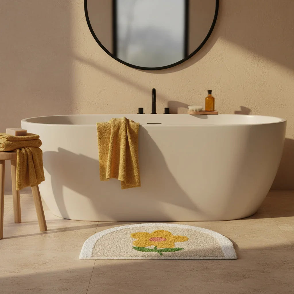 Small Flower Bath Mat