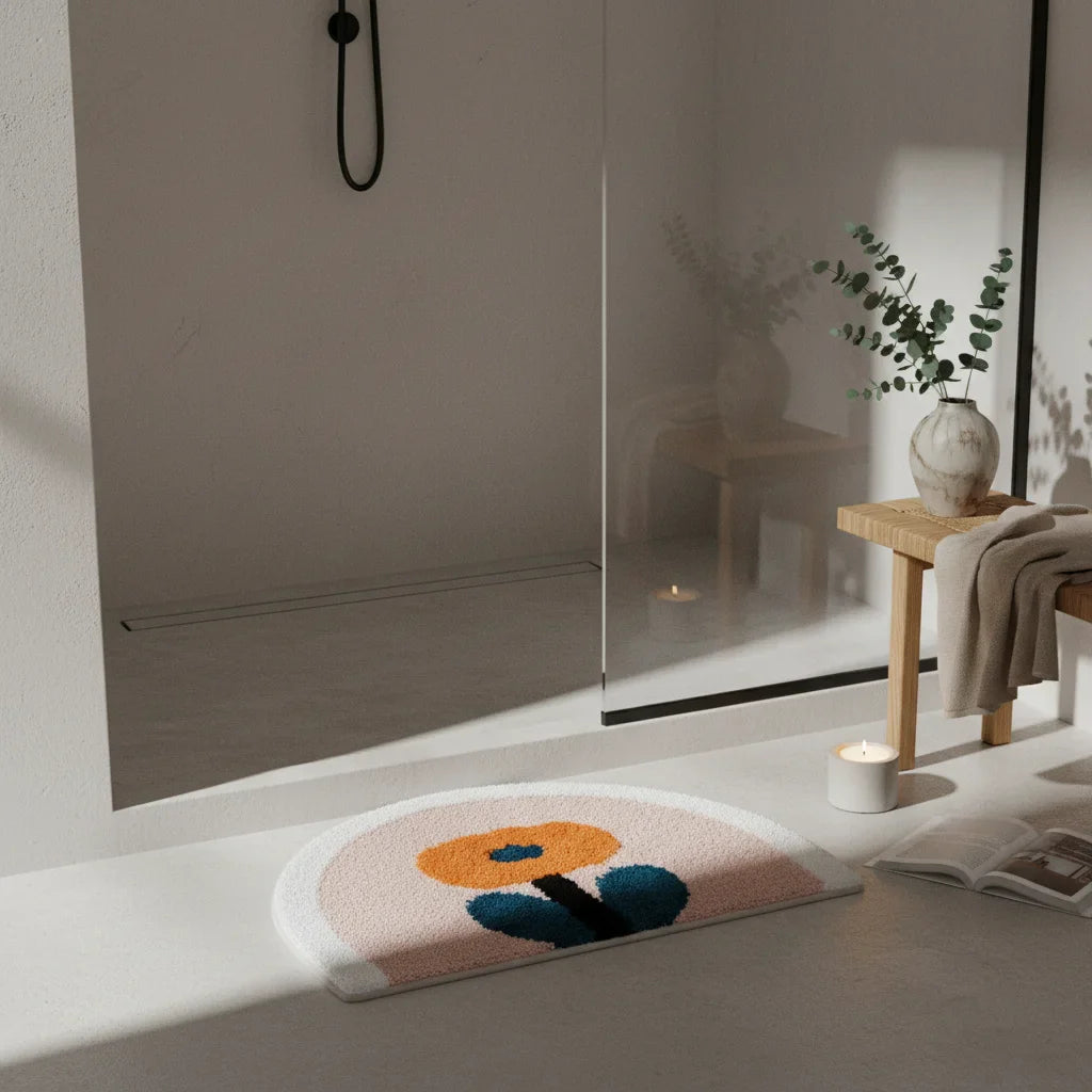 Small Flower Bath Mat
