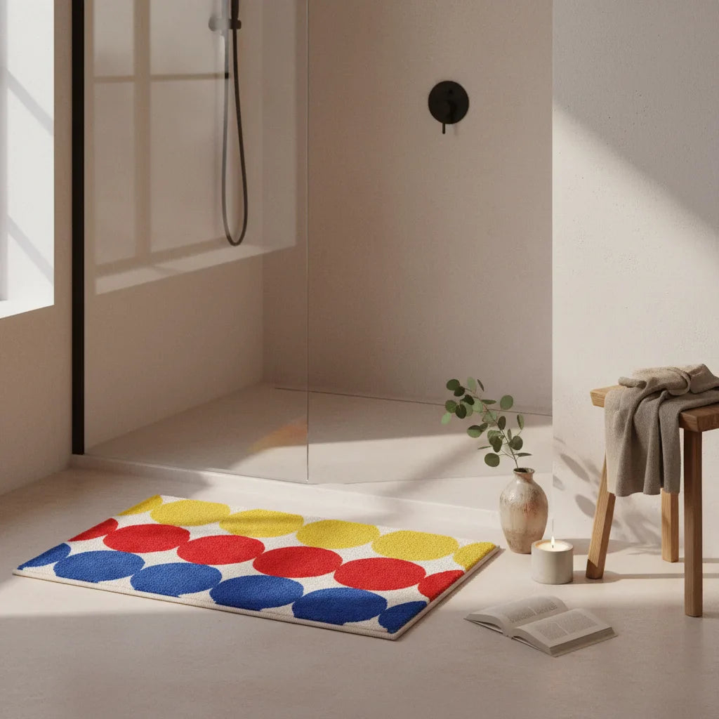 Rectangular With Round Color Bath Mat