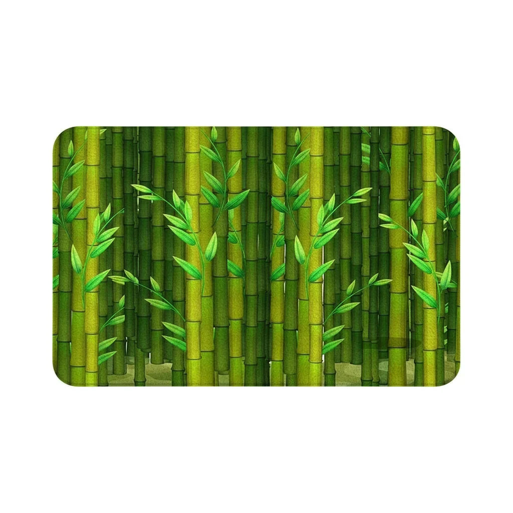 Green Bamboo Bath Mat