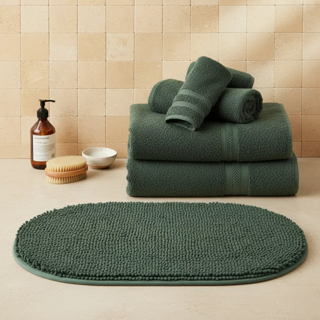 Green Dark Bath Mat