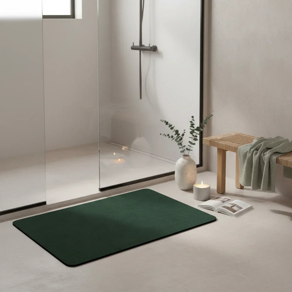 Green Wood Bath Mat