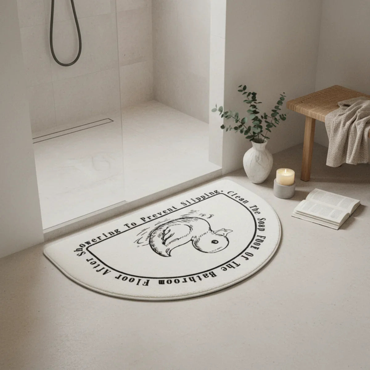 Half Moon Shower Mat