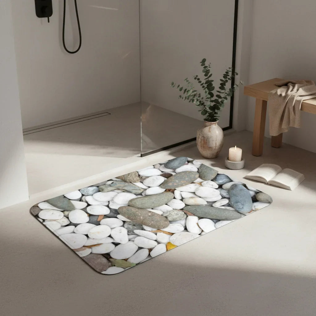 En Pebble Gray Bathroom Rug