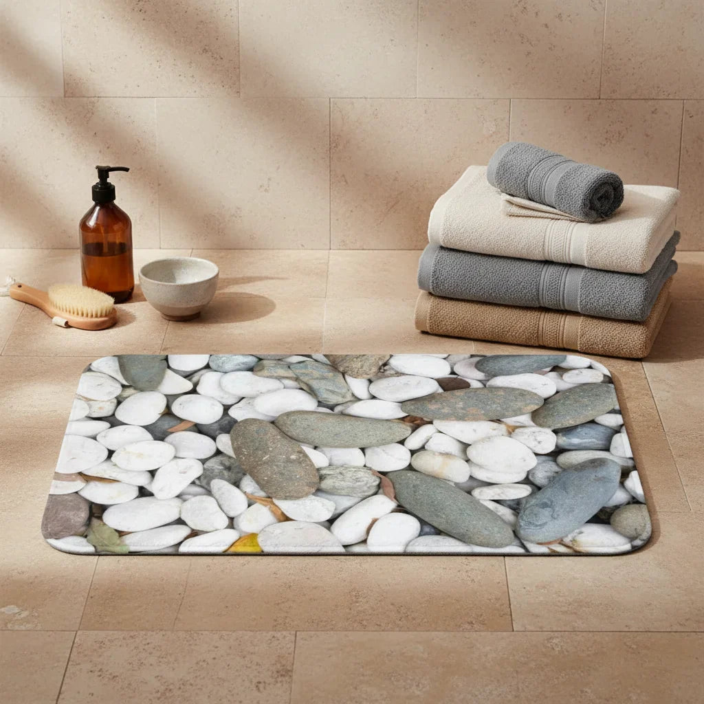 En Pebble Gray Bathroom Rug