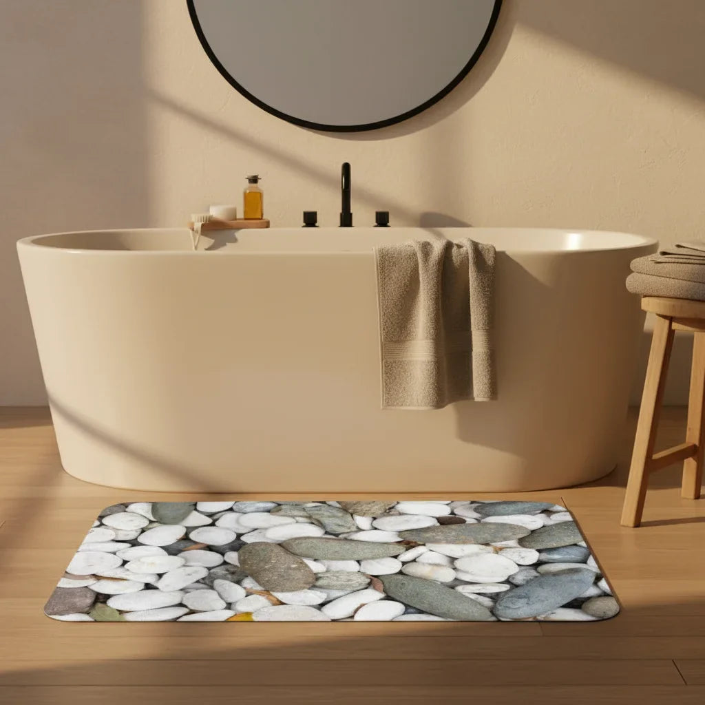 En Pebble Gray Bathroom Rug