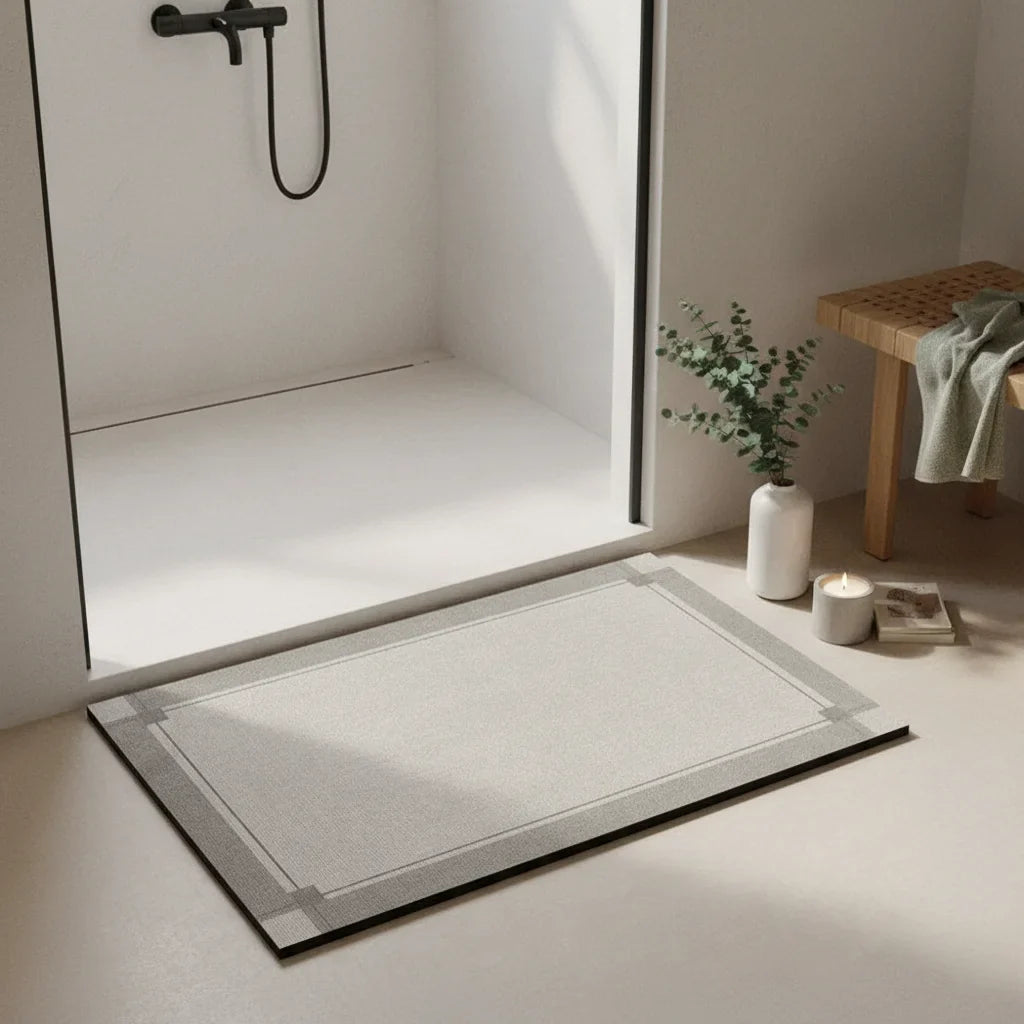 Gray Argent Bathroom Rug