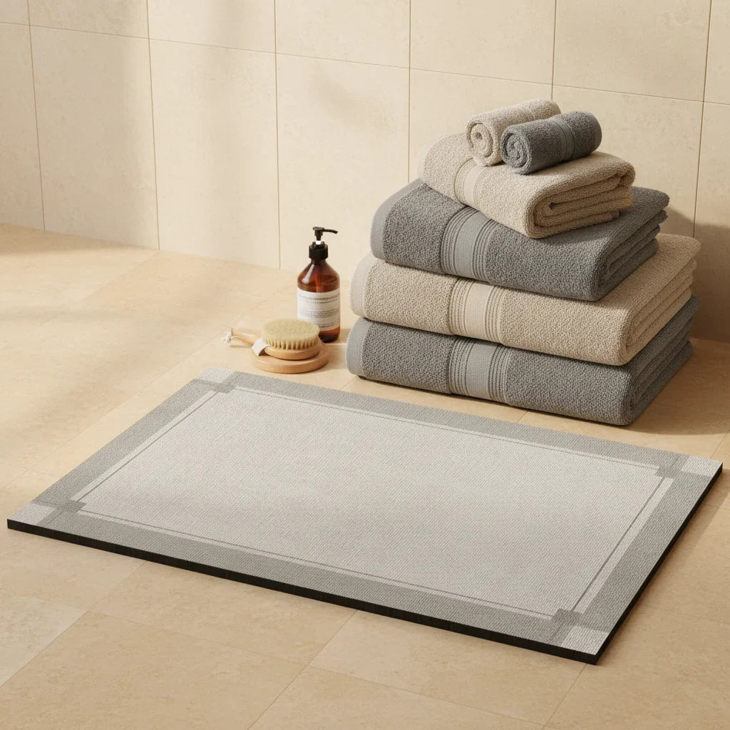 Gray Argent Bathroom Rug