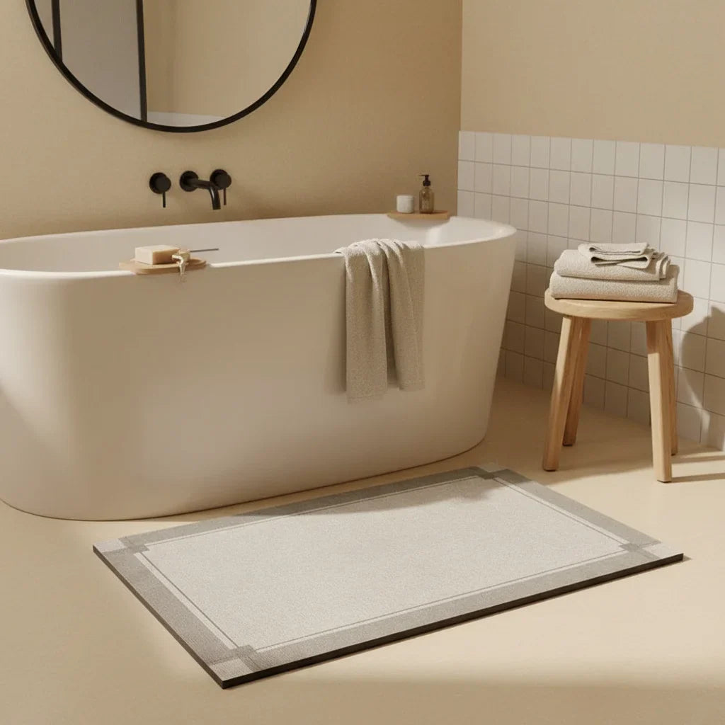 Gray Argent Bathroom Rug
