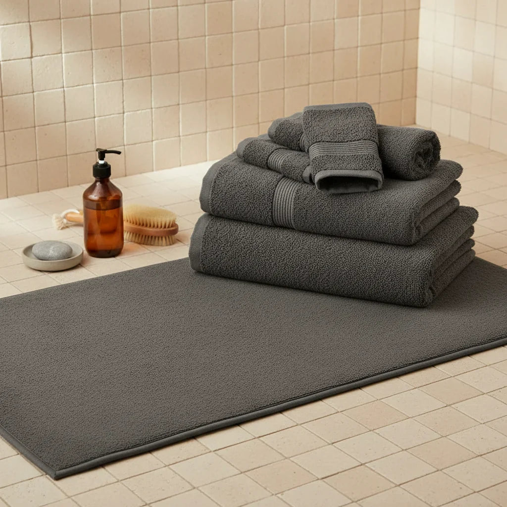 Tapis de Salle de Bain Haut de Gamme Marron Café
