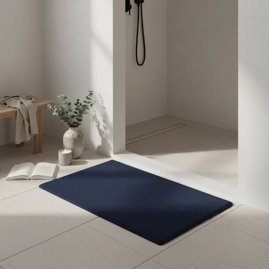 Tapis de Salle de Bain Haut de Gamme Gris Perle